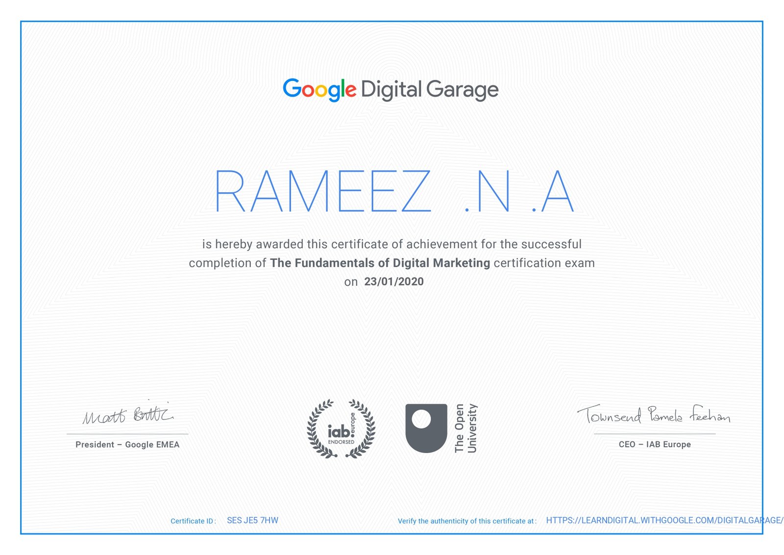 the fundamental of digital marketing rameez n a